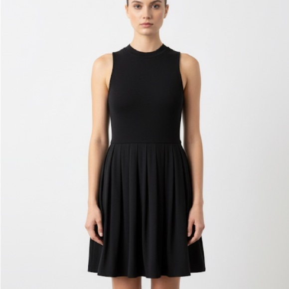 Aritzia Talula classic black knit pleated midi dress - size 2 (XS) - Picture 1 of 5